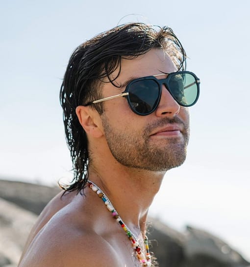 Green Aviator Sunglass Men