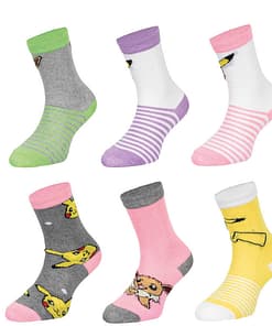 Pokémon Pikachu meisjes sokken 6 paar