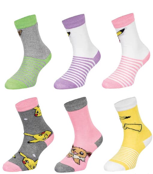 Pokémon Pikachu meisjes sokken 6 paar